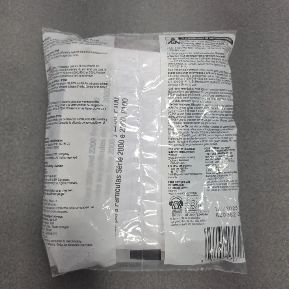 3M 2296 Advanced P 100 Acid Gas Replacement Respiratory Protection Filter. E